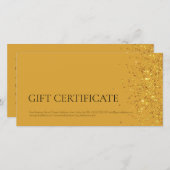 Luxe Design Cadeaubon Goud Sparkle Geel Bedankkaart (Voorkant / Achterkant)