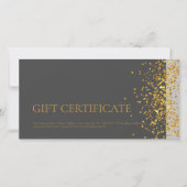 Luxe Design Cadeaubon Goud Sparkle Grijs Bedankkaart (Voorkant)