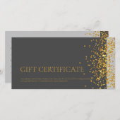 Luxe Design Cadeaubon Goud Sparkle Grijs Bedankkaart (Voorkant / Achterkant)