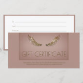 Luxe Design Lash Gift Certificaat Gouden Vleugels Bedankkaart (Voorkant / Achterkant)