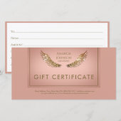 Luxe Design Lash Gift Certificaat Gouden Vleugels Bedankkaart (Voorkant / Achterkant)