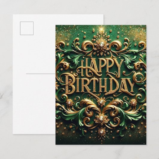 Luxe Design Verjaardag Briefkaart (Voorkant / Achterkant)