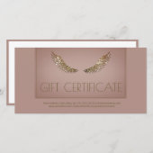 Luxe Design Wimper Gift Certificate Gouden Vleugel Bedankkaart (Voorkant / Achterkant)