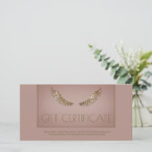 Luxe Design Wimper Gift Certificate Gouden Vleugel Bedankkaart (Staand voorkant)