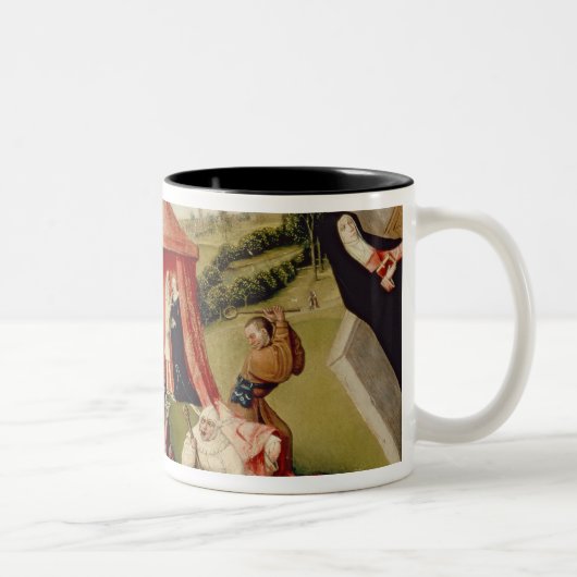 Luxe, detail uit de tabel van de zeven tweekleurige koffiemok (Rechts)