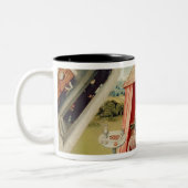 Luxe, detail uit de tabel van de zeven tweekleurige koffiemok (Links)