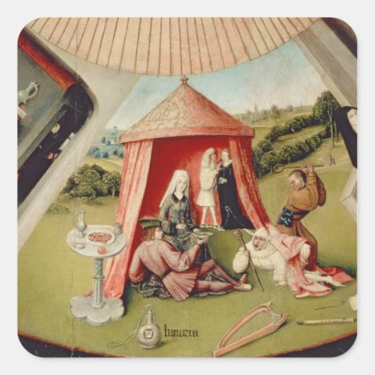 Luxe, detail uit de tabel van de zeven vierkante sticker (Voorkant)