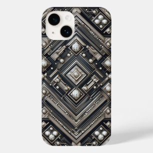 Luxe Diamant Geslepen Geometrisch Art Deco Patroon Case-Mate iPhone 14 Hoesje