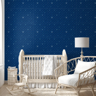 Luxe diamant gestikte quilted vette blauwe behang