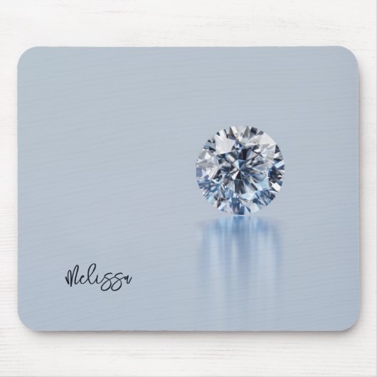 Luxe diamant voeg naam toe muismat (Voorkant)