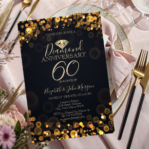 Luxe Diamanten Bokeh Stippen Bruiloft Jubileum Kaart