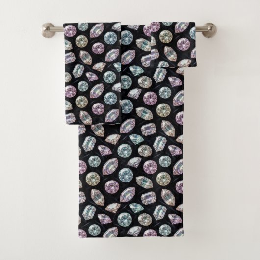Luxe diamanten edelstenen handdoekenset bad handdoek (Insitu)