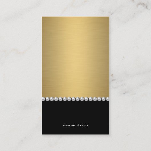 Luxe Diamanten Goud Parels Visitekaartje (Achterkant)