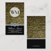 Luxe diamanten gouden parels visitekaartje (Voorkant / Achterkant)