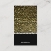 Luxe diamanten gouden parels visitekaartje (Achterkant)