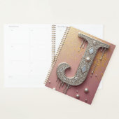 Luxe diamanten initiaal J monogram met goud druppe Planner (Display)