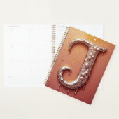 Luxe diamanten initiaal J monogram met goud druppe Planner (Display)