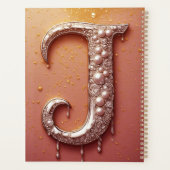 Luxe diamanten initiaal J monogram met goud druppe Planner (Achterkant)