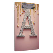 Luxe diamanten letter A monogram met goud druppels Klembord (Rechts)