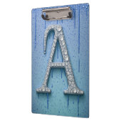 Luxe diamanten letter A monogram met goud druppels Klembord (Links)