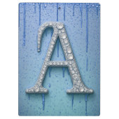 Luxe diamanten letter A monogram met goud druppels Klembord (Achterkant)