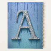 Luxe diamanten letter A monogram met goud druppels Planner (Achterkant)
