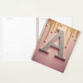 Luxe diamanten letter A monogram met goud druppels Planner (Display)