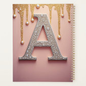 Luxe diamanten letter A monogram met goud druppels Planner (Achterkant)