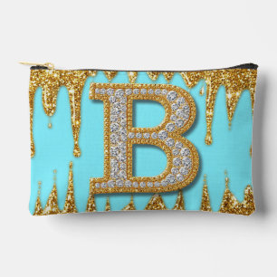 Luxe diamanten letter B op gouden glitter achtergr Etui