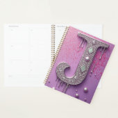 Luxe diamanten letter J monogram met goud druppels Planner (Display)