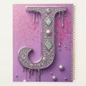 Luxe diamanten letter J monogram met goud druppels Planner (Achterkant)