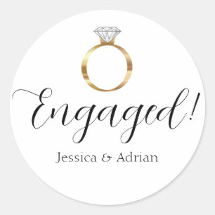 Luxe Diamanten Ring Verloving Ronde Sticker