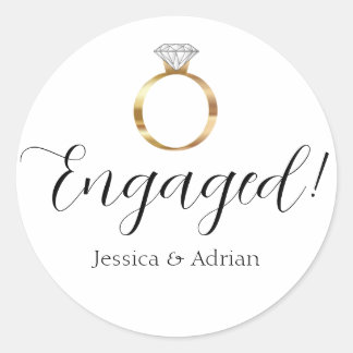 Luxe Diamanten Ring Verloving Ronde Sticker
