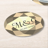 Luxe diamantgem onderzetters voor huwelijksbruin (Gebogen)