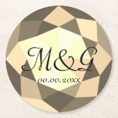 Luxe diamantgem onderzetters voor huwelijksbruin (Voorkant)