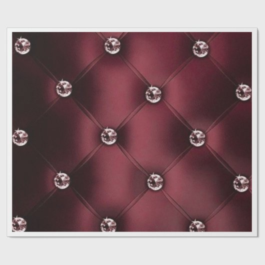 Luxe diamanttufted Bourgogne inpakpapier (Vlak)