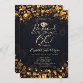 Luxe Diamond Bokeh Stippen Bruiloft Jubileum Kaart (Voorkant / Achterkant)