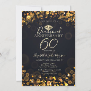Luxe Diamond Bokeh Stippen Bruiloft Jubileum Kaart