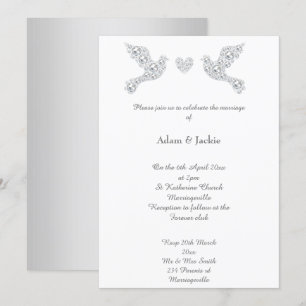 Luxe Diamond Love Dove Wedding 2 Kaart