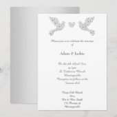 Luxe Diamond Love Dove Wedding Kaart (Voorkant / Achterkant)
