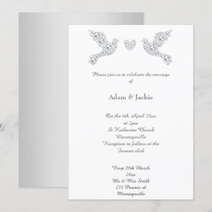 Luxe Diamond Love Dove Wedding Kaart