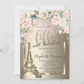 Luxe Diamonds Eiffeltoren, Border Rozen 50th Kaart (Voorkant)