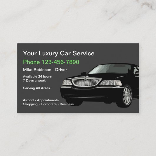 Luxe dienst voor het openbaar vervoer Taxi auto Visitekaartje (Voorkant)