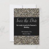 LUXE DIERAFDRUKGLITTER BESPAAR DE DATUM RSVP KAARTJE (Voorkant)
