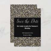 LUXE DIERAFDRUKGLITTER BESPAAR DE DATUM RSVP KAARTJE (Voorkant / Achterkant)