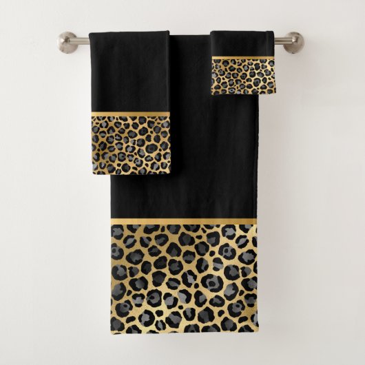 LUXE DIERAFDRUKGOLD BATHROOM TOWEL SET BAD HANDDOEK (Insitu)
