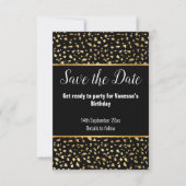 LUXE DIERENPRINT ZWARTE GLITTER SAVE THE DATE RSVP KAARTJE (Voorkant)