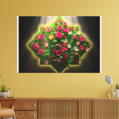 Luxe digitale kunst van Rozen en exotische bloemen Canvas Afdruk (Insitu (Woonkamer))