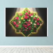Luxe digitale kunst van Rozen en exotische bloemen Canvas Afdruk (Insitu (Houten vloer))