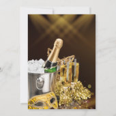 Luxe digitale nieuwjaarsnachtviering kaart (Achterkant)